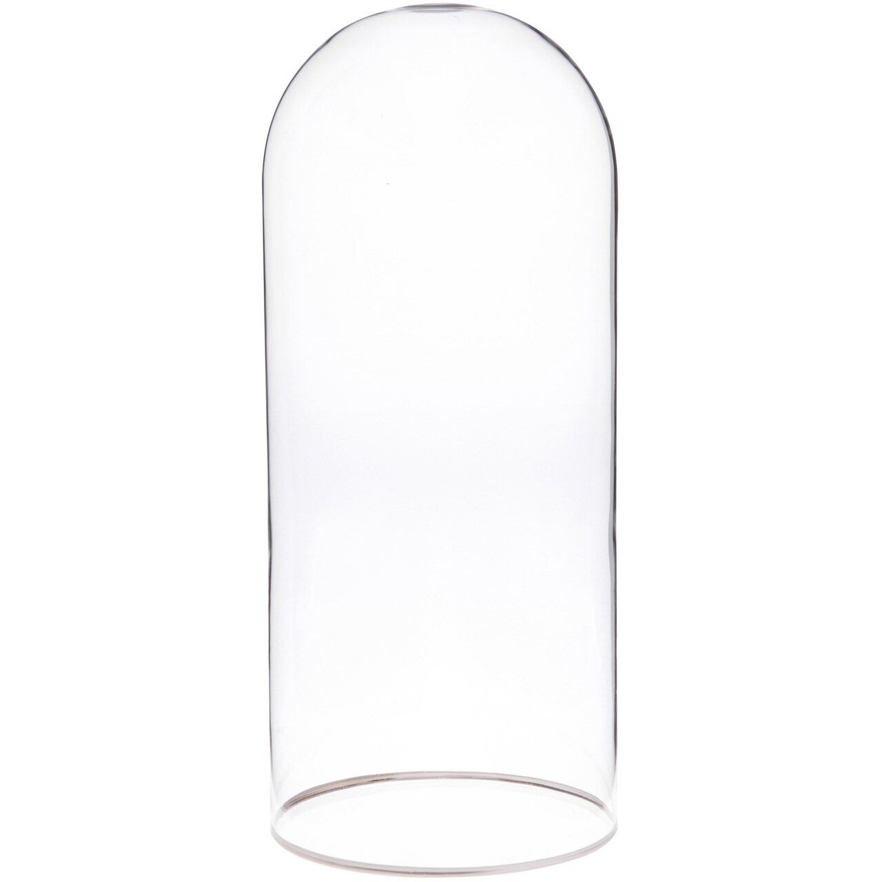 Plymor 5.5" x 13" Glass Display Dome Cloche with Silver Rim (no Base)